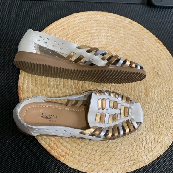 Jessica Brazil Made Leather Huarache Woven Sandals Size 7 - Picture 11 of 11